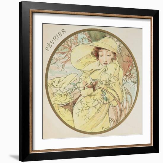 February, 1899 (Detail)-Alphonse Mucha-Framed Giclee Print