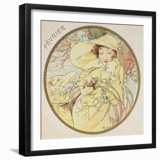 February, 1899 (Detail)-Alphonse Mucha-Framed Giclee Print