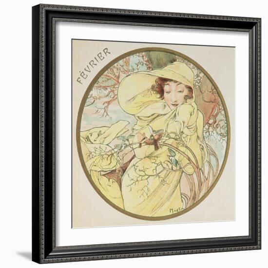 February, 1899 (Detail)-Alphonse Mucha-Framed Giclee Print