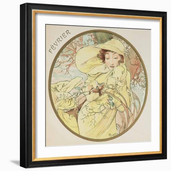 February, 1899 (Detail)-Alphonse Mucha-Framed Giclee Print