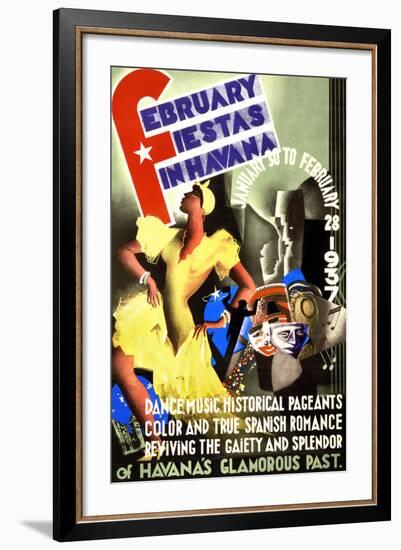 February Fiestas in Havana, 1937-null-Framed Art Print