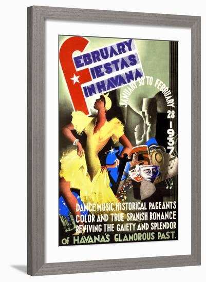 February Fiestas in Havana, 1937-null-Framed Art Print