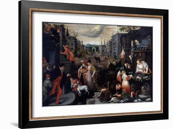 February (From the Series the Seasons), Late 16th or Early 17th Century-Leandro Bassano-Framed Giclee Print