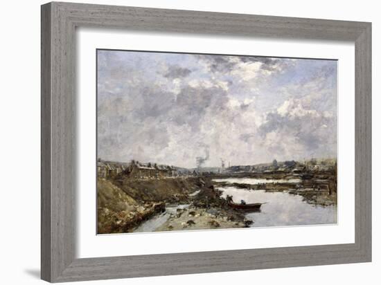 Fecamp, L'Arriere-Port En Construction, 1883-Eugène Boudin-Framed Giclee Print