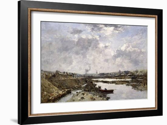 Fecamp, L'Arriere-Port En Construction, 1883-Eugène Boudin-Framed Giclee Print