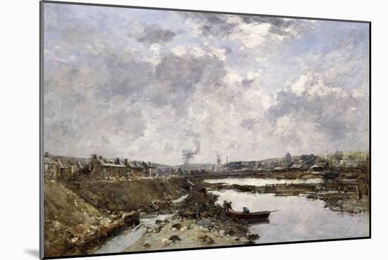 Fecamp, L'Arriere-Port En Construction, 1883-Eugène Boudin-Mounted Giclee Print