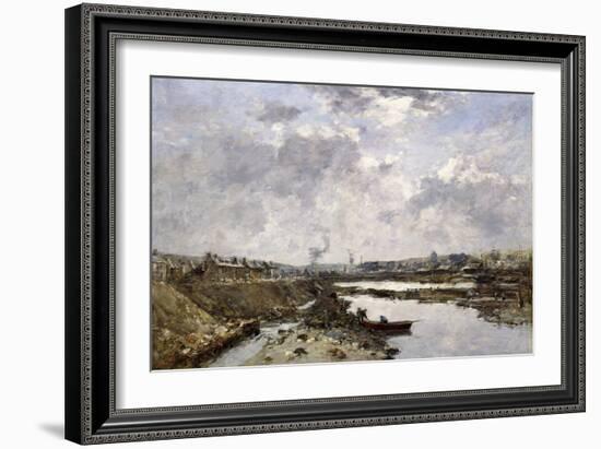 Fecamp, L'Arriere-Port En Construction, 1883-Eugène Boudin-Framed Giclee Print