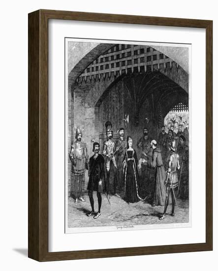 Feckenham Offering Lady Jane Grey a Pardon on Her Way to Trial, 1553-George Cruikshank-Framed Giclee Print