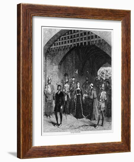 Feckenham Offering Lady Jane Grey a Pardon on Her Way to Trial, 1553-George Cruikshank-Framed Giclee Print