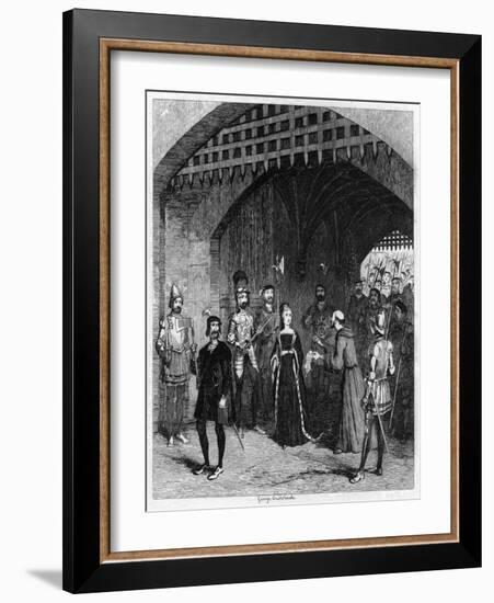 Feckenham Offering Lady Jane Grey a Pardon on Her Way to Trial, 1553-George Cruikshank-Framed Giclee Print