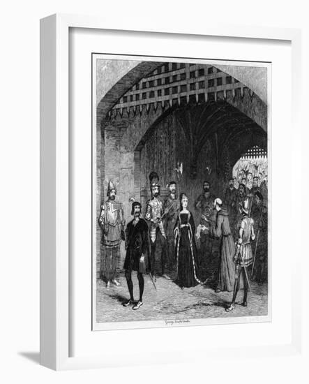 Feckenham Offering Lady Jane Grey a Pardon on Her Way to Trial, 1553-George Cruikshank-Framed Giclee Print