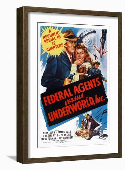 Federal Agents Vs. Underworld, Inc., from Left: Kirk Alyn, Rosemary La Planche, 1949-null-Framed Art Print