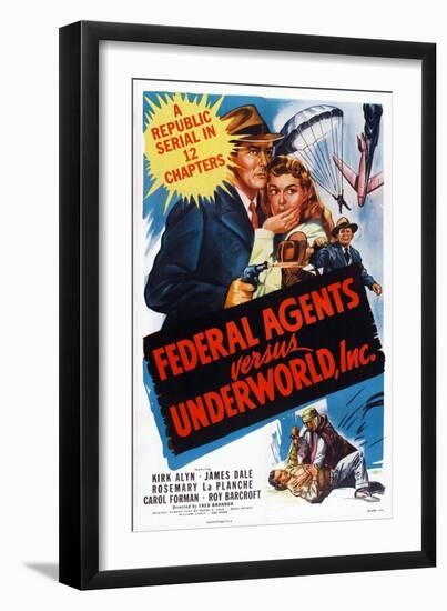 Federal Agents Vs. Underworld, Inc., from Left: Kirk Alyn, Rosemary La Planche, 1949-null-Framed Art Print