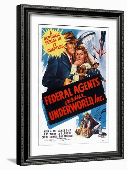 Federal Agents Vs. Underworld, Inc., from Left: Kirk Alyn, Rosemary La Planche, 1949-null-Framed Art Print