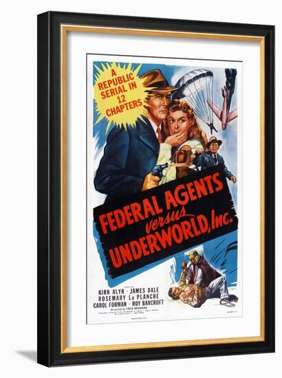 Federal Agents Vs. Underworld, Inc., from Left: Kirk Alyn, Rosemary La Planche, 1949-null-Framed Art Print