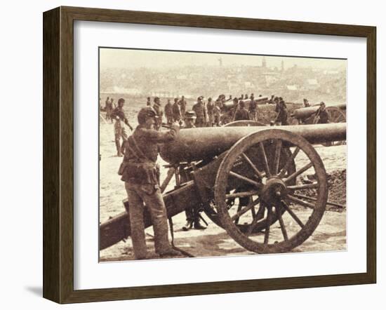 Federal Artillery during the American Civil War (1861-65) (B/W Photo)-Mathew Brady-Framed Giclee Print