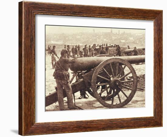 Federal Artillery during the American Civil War (1861-65) (B/W Photo)-Mathew Brady-Framed Giclee Print