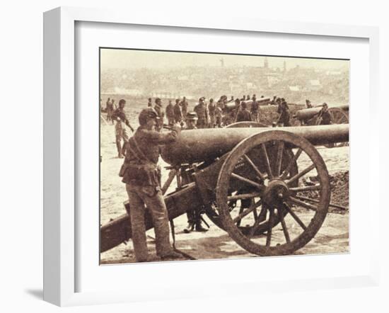 Federal Artillery during the American Civil War (1861-65) (B/W Photo)-Mathew Brady-Framed Giclee Print