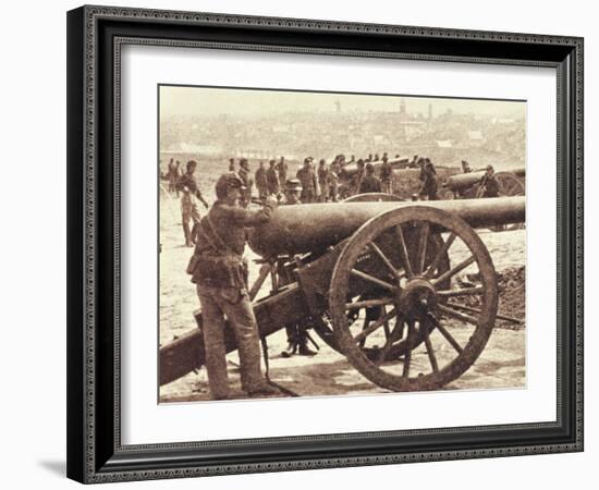 Federal Artillery during the American Civil War (1861-65) (B/W Photo)-Mathew Brady-Framed Giclee Print