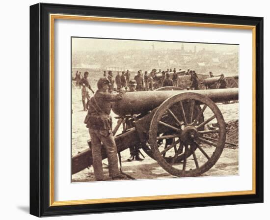 Federal Artillery during the American Civil War (1861-65) (B/W Photo)-Mathew Brady-Framed Giclee Print