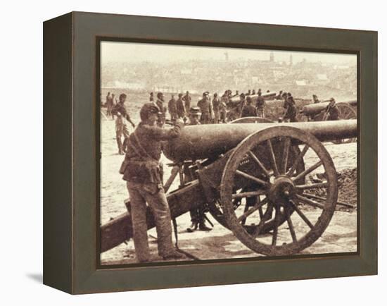 Federal Artillery during the American Civil War (1861-65) (B/W Photo)-Mathew Brady-Framed Premier Image Canvas