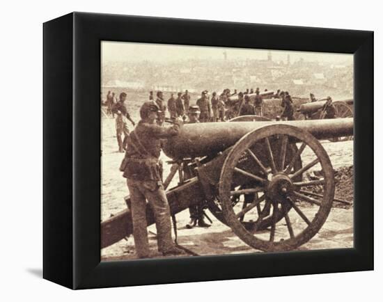 Federal Artillery during the American Civil War (1861-65) (B/W Photo)-Mathew Brady-Framed Premier Image Canvas