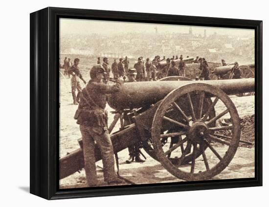 Federal Artillery during the American Civil War (1861-65) (B/W Photo)-Mathew Brady-Framed Premier Image Canvas