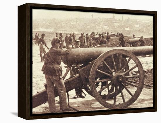 Federal Artillery during the American Civil War (1861-65) (B/W Photo)-Mathew Brady-Framed Premier Image Canvas