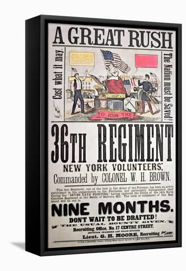 Federal Recruiting Poster for the 36th Regiment, New York Volunteers-American School-Framed Premier Image Canvas