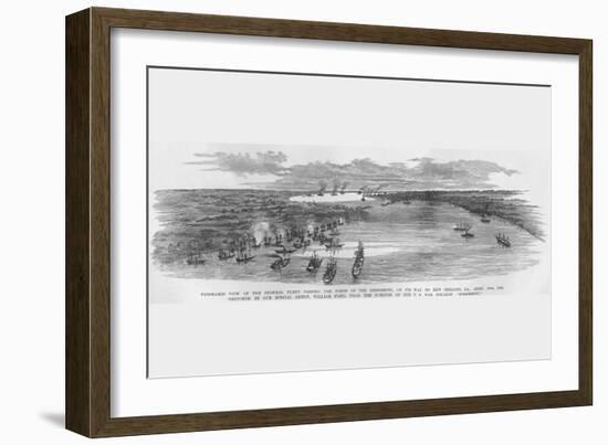 Federal Ships on the Mississippi on their Way to New Orleans-Frank Leslie-Framed Art Print