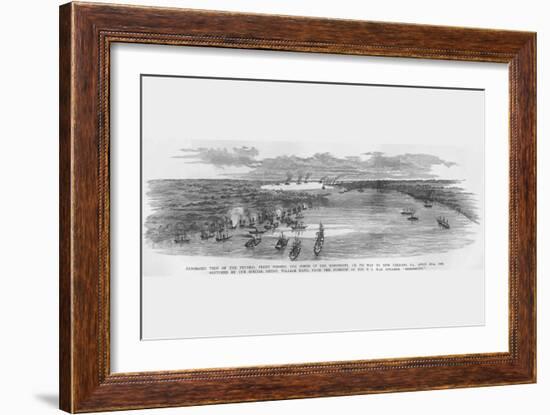 Federal Ships on the Mississippi on their Way to New Orleans-Frank Leslie-Framed Art Print