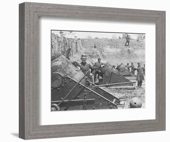 Federal Siege Guns, Yorktown, Virginia, During the American Civil War-Mathew Brady-Framed Giclee Print