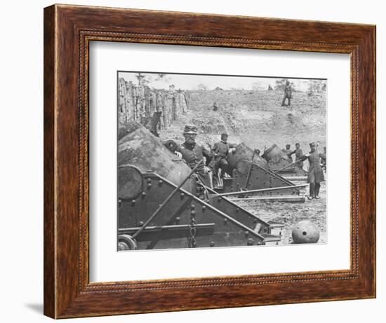 Federal Siege Guns, Yorktown, Virginia, During the American Civil War-Mathew Brady-Framed Giclee Print