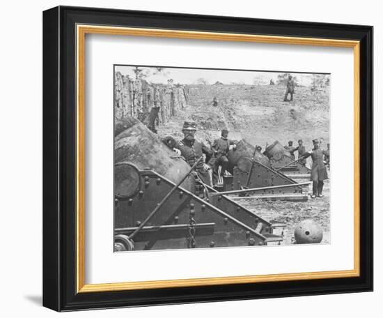 Federal Siege Guns, Yorktown, Virginia, During the American Civil War-Mathew Brady-Framed Giclee Print