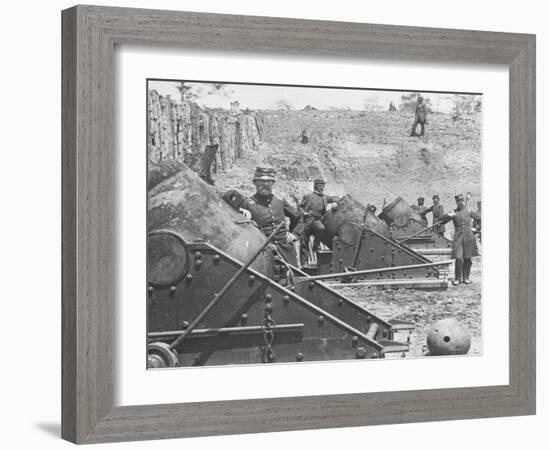 Federal Siege Guns, Yorktown, Virginia, During the American Civil War-Mathew Brady-Framed Giclee Print