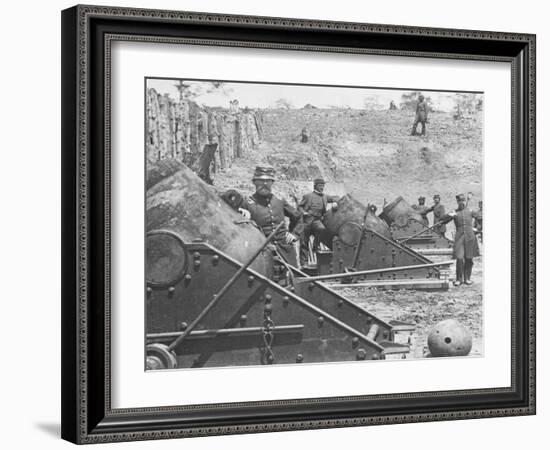 Federal Siege Guns, Yorktown, Virginia, During the American Civil War-Mathew Brady-Framed Giclee Print