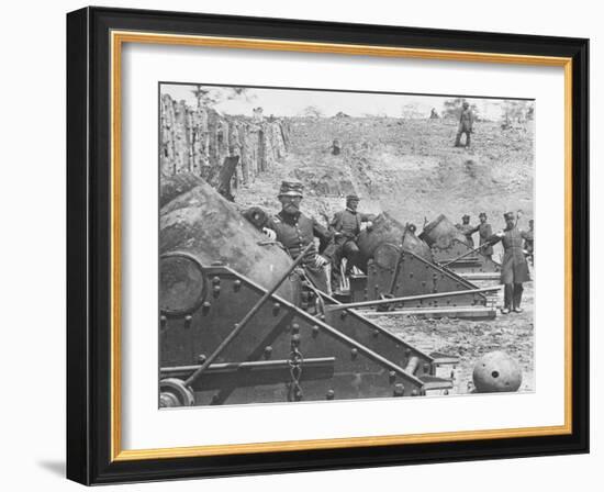 Federal Siege Guns, Yorktown, Virginia, During the American Civil War-Mathew Brady-Framed Giclee Print