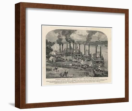 Federal Steamboats at Pittsburgh Landing are Used by Major General Grant as His Headquarters-null-Framed Art Print