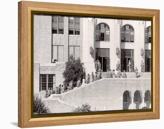 Federal Troops Escorting African American Students into School During Integration-Ed Clark-Framed Premier Image Canvas