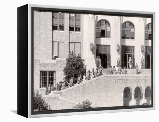 Federal Troops Escorting African American Students into School During Integration-Ed Clark-Framed Premier Image Canvas