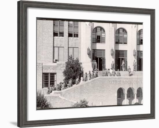 Federal Troops Escorting African American Students into School During Integration-Ed Clark-Framed Photographic Print