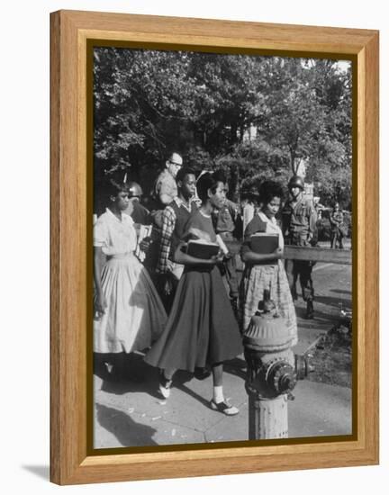 Federal Troops Escorting African American Students to School During Integration-Ed Clark-Framed Premier Image Canvas