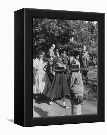 Federal Troops Escorting African American Students to School During Integration-Ed Clark-Framed Premier Image Canvas