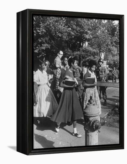 Federal Troops Escorting African American Students to School During Integration-Ed Clark-Framed Premier Image Canvas