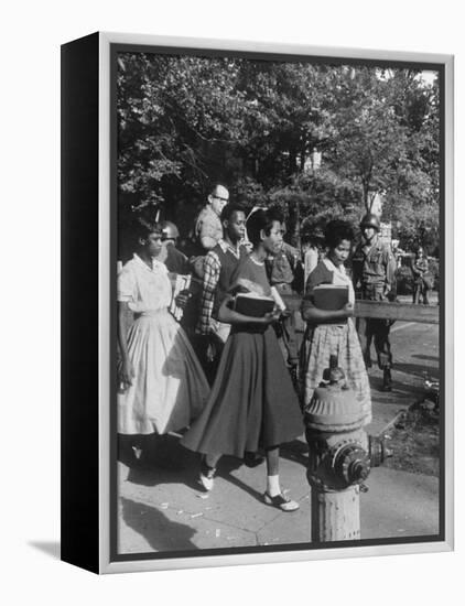 Federal Troops Escorting African American Students to School During Integration-Ed Clark-Framed Premier Image Canvas