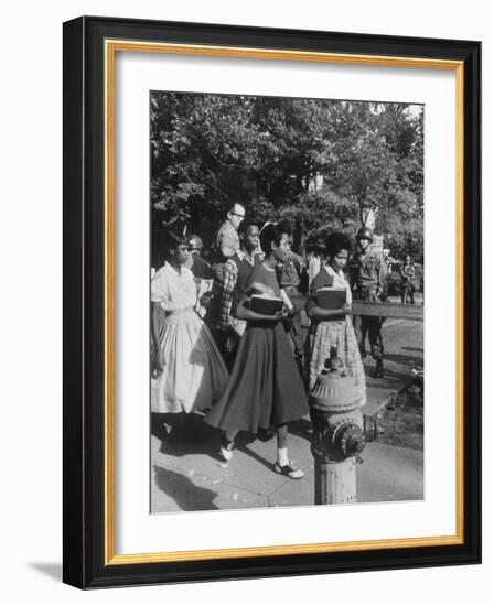 Federal Troops Escorting African American Students to School During Integration-Ed Clark-Framed Photographic Print