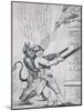 Federalist Cartoon Depicting Jefferson Tearing Down Pillars of Government, 1800s-null-Mounted Art Print