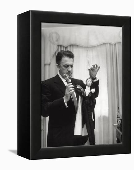 Federico Fellini and the Marionette, Rome 1960-Angelo Cozzi-Framed Premier Image Canvas