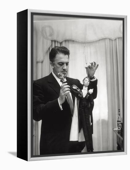 Federico Fellini and the Marionette, Rome 1960-Angelo Cozzi-Framed Premier Image Canvas