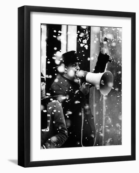 Federico Fellini on the Set-null-Framed Photographic Print